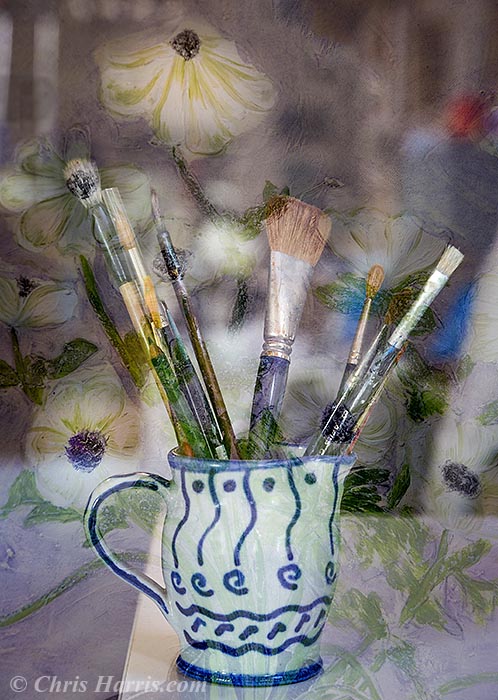 Ireland, artist's studio, paint brushes, abstract,